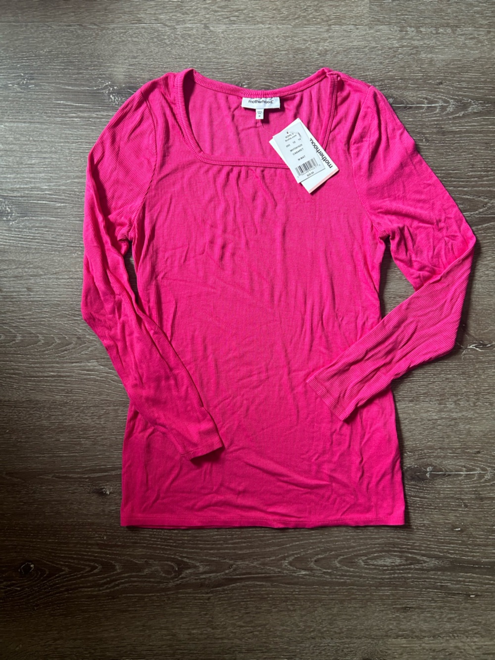 NWT Medium Motherhood Pink Ribbed Long Sleeve Maternity Top